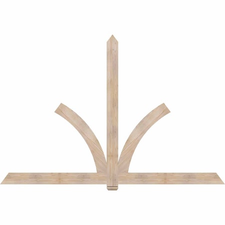 Ekena Millwork Redmond Smooth Timber Gable Bracket, Douglas Fir, 108"W x 72"H x 1 1/2"D x 5 1/2"F, 16/12 Pitch GBW108X72X0206RED00SDF